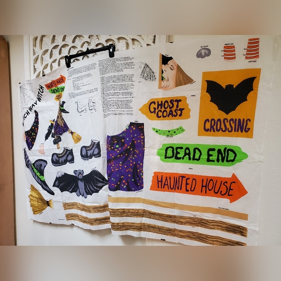 Springs industries Other - Vintage Fabric Which Way Witch Yardage To Sew For Halloween Or Decoration